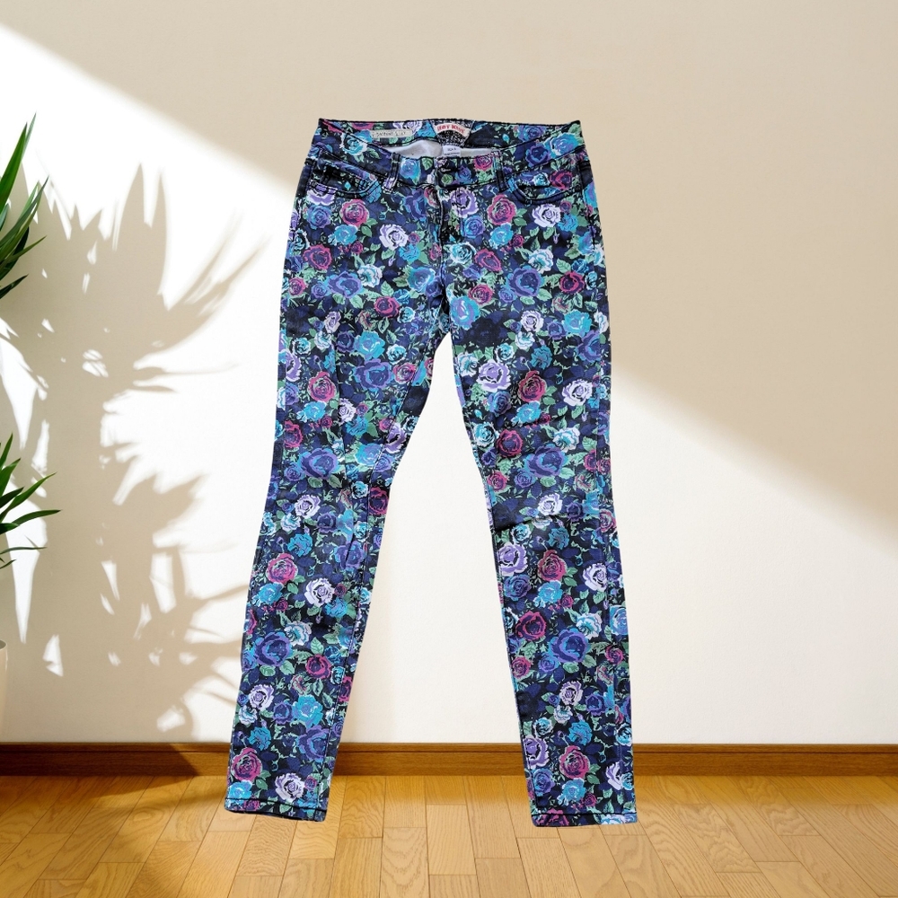 Blue Floral Jeans Size 9